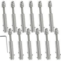 4 Tenditori Per Fune Metallica Da 4 Mm - Morsetti In Acciaio Inox Per Fissaggi Sicuri - Con Vite M6x50 Mm - Foto 8