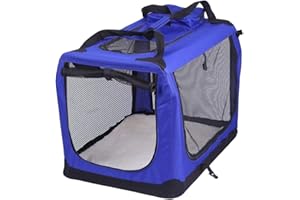 Petbarn Portable Soft Fabric Pet Carrier Folding Dog Cat Puppy Travel Transport Bag (Medium, Blue)