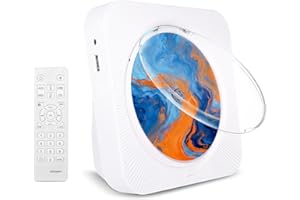 LIPHIER Lecteur CD, CD Player Portable Bluetooth, CD Player Kpop de Bureau Ménage avec HiFi Double Haut-Parleur, Mini Enfant Lecteur Musique avec écran LCD Radio FM Prise Casque AUX/USB, Cadeaux Noel (Blanc)