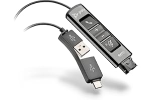Poly - DA85 USB-A/USB-C digital adapter (Plantronics) - Works with Call Center Quick Disconnect (QD) Headsets - Acoustic Hearing Protection -Works with Avaya, Genesys,&Cisco call center platforms