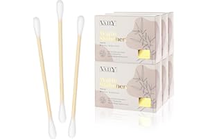 Vaily Bambusowe patyczki higieniczne, opakowanie 1200 sztuk, zrównoważone patyczki do czyszczenia, niestrzępiące się pałeczki do uszu, biodegradowalne