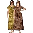 Maya print Women's Pure Cotton Regular Nighty Rajasthani Nighty Rajasthani Gown Jaipuri Nighty Jaipuri Gown Maxi Gown (Pack of 2 pcs)
