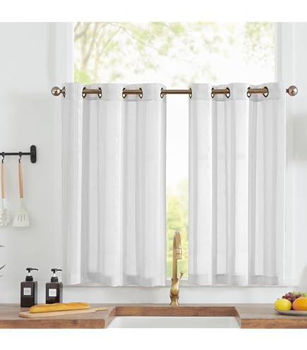 TOPICK Sheer Vitrage met trekkoord, transparant