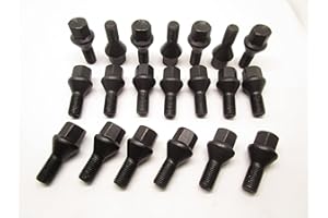 TOPBEST Kit 20 bulloni ruota neri compatibili con Fiat Panda Fiorino Qubo Linea dal 2003 in poi Panda 2012 ruote cerchi in acciaio e in lega Farad