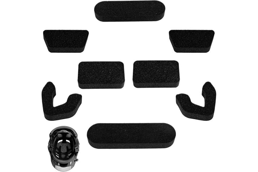 Universal Helmet Padding Fit Kit, High-Density Foam Replacement Pads Compatible with Easton Batter & Catcher Helmets for Baseball/Softball Players & Youth Winter Training (Black)