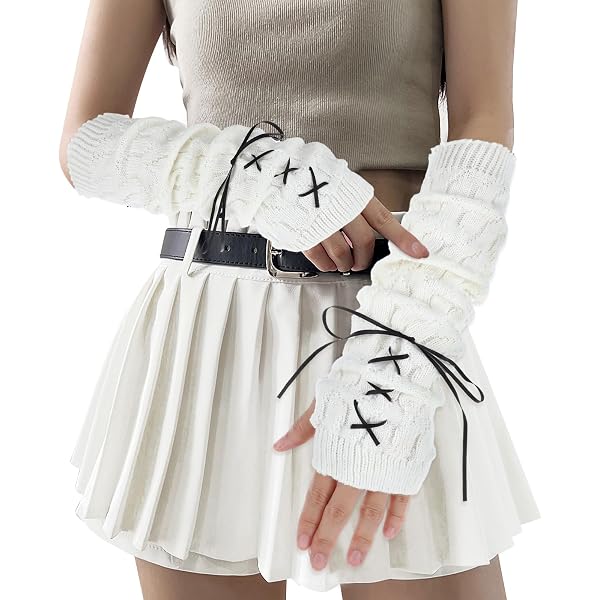 Y2K Armstulpen Für Damen – Kuschelige Fingerhandschuhe Im Harajuku-Style, 50 Cm Lang