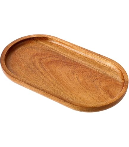 Bambus Tablett Klein – Rechteckiges Serviertablett 19 X 12,5 X 1,2 Cm Für Bad, Küche, Deko