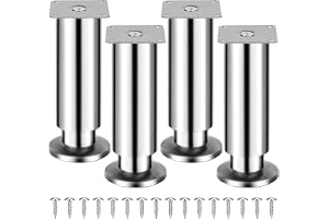 Torven 4-pack Rostfritt stål Möbelfötter (250kg Bärförmåga), Justerbara Möbelfötter