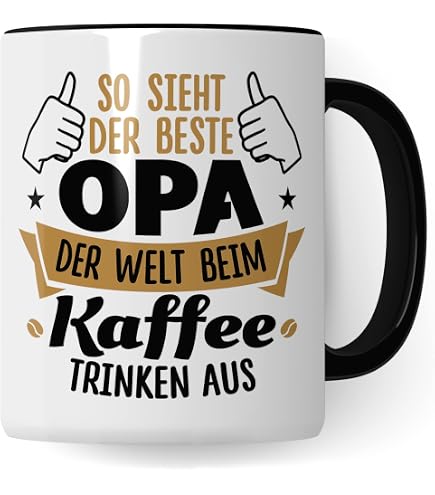 BRUBAKER "Bester Opa Der Welt" Kaffeetasse – Keramik, 300 Ml, Spülmaschinenfest, Perfektes Geschenk