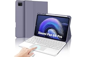 JADEMALL Coque Clavier avec Touchpad pour Xiaomi Pad 6/6 Pro 2023 11 Pouces, AZERTY Français Clavier Détachable Combo Touch pour Xiaomi Pad 6, Viola