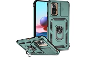 ATISIJIE Carcasa para Xiaomi Redmi Note 10 Pro Funda, Antigolpes Militar Funda Xiaomi Redmi Note 10 Pro Original con 360 Grados Magnetic Anillo Case [Protección de la cámara] Verde Oscuro