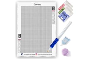 CATEARED Mystery Diamond Painting Kit,Mysterious Paint by Number Set with Drill Pen Macaron Wax and Colorless Canvas for Kids Adults (Round Drills, 30x40cm)