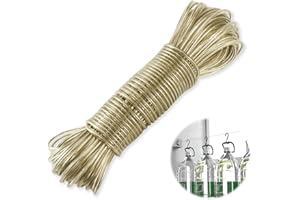 CRAGMUT 30M Wäscheleine Extra Stark, 4mm Wäscheleine mit Stahlkern, Multifunktion Wäscheleine Camping, Wäscheseil für Draußen und Camping, Maximale Last 120kg