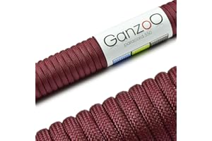 GANZOO Paracord 550 linka nylonowa/poliestrowa o długości 30 m, z 7 rdzeniowymi pasmami do bransoletek, linek, naszyjników, linka o grubości 4 mm, linka wielofunkcyjna, linka survivalowa, obciążenie do 250 kg