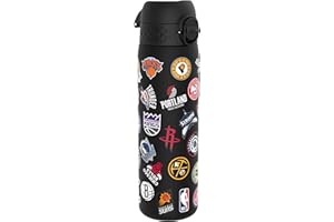 Ion8 NBA Sports Water Bottle, Leak Proof Vacuum Insulated Drinking Bottle, Easy to Open, Secure Lock, Dishwasher Safe, Flip Cover, Carbon Neutral