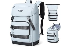YULEEE Cooler Backpack - 30 Cans Insulated Cool Bag with Leakproof Roll Top Design, Lightweight Portable Cooler for Picnics, Camping, Hiking & Beach, 20 Hours Cooling for Men & Women, Grey