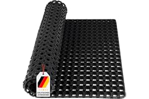 ‎KARAT KARAT Ringgummimatte - Türvorleger, Schmutzfangmatte - Fußmatte aus Gummi - Schmutzfangmatte, Fußabtreter, Wabenmatte, Gummimatte, Drainagematte Octodoor (80 x 120 cm)