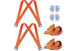 MAXBROTHERS Cinghie per sollevamento mobili, spostate, sollevate, trasportate e sicure facilmente mobili, elettrodomestici (Arancia, 8 cm)