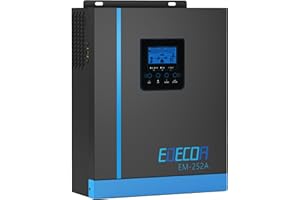 EDECOA 2500W Solar Hybrid Inverter 24V DC to 230V 240V AC with 80A MPPT Solar Charger Controller, AC Charger All-in-One Power Inverter Off-grid
