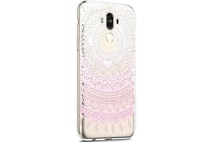 SURAKEY kompatibel mit Huawei Mate 9 Hülle,Transparent TPU Silikon Handyhülle Schutzhülle mit Niedlich Muster Ultra Dünn Silikon TPU Bumper Rückschale Case Cover für Huawei Mate 9,Rosa Mandala Blumen