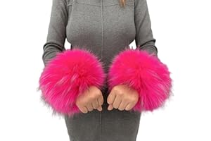 Uposao Fell Pelz Armstulpen,Damen Pulswärmer Kunstfell Fellstulpen Fell Manschette Handschuhe Kunstfell Winter Handgelenk Wärmer Wrist Band Cuffs für Pullover Mantel Weste Jacken für Frauen,Rose