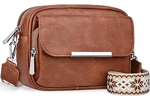 VOBUKE Bolso Bandolera Mujer Mediano Cuero PU Bolsos Mujer Bandolera para Movil Bolso de Hombro Pequeña para Damas Mujeres Bolso Cruzado con 3 Compartimentos Grandes y 12 Ranuras para Tarjetas