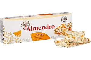 El Almendro weißer Nougat mit Mandeln und kandierten Orangenschalen, 75g