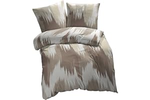 ETÉREA HIMMLISCHE QUALITÄT ETÉREA Microfaser Bettwäsche 140x200cm + 70x90cm - Ganzjahresbettwäsche Bettbezug Lex - Bettwäsche Set mit Kissen 140x200cm Bettbezug + 70x90cm Kissenbezug Microfaser - OEKOTEX Made in Green - Braun