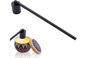 KERUTO Candle Snuffer Snuffer Accessory Candle Snuffers for All Candles Putting Out Extinguish Candle Wicks Flame Safely Candle Extinguisher Stainless Steel Flamer Long Handle Put Out Fire Wick (Black)