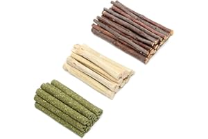 COITEK 200g Mix Apple Sticks Hamster Rabbit Pet Chew Toys 3 Types of Combined, Guinea Pig Chew Molar Sticks Toys, Apple Branch, Timothy Stick, Sweet Bamboo for Rabbits, Hamster, Chinchilla(200g)