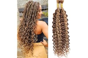 TAOYEMY Deep Wave Bulk Braiding Hair 60 cm 120 g x 3 szt. (1 opakowanie - 2 wiązki), syntetyczne włosy do przedłużania włosów w stylu boho, mokro i falowane (P27/30#, 20 cali, 3 szt.)