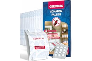 GEROBUG Profesjonalna pułapka na karaluchy 12 szt. wraz z tabletkami z przynętą do wykrywania karaluchów we wszystkich pomieszczeniach mieszkalnych - w zestawie ebook ze wskazówkami dotyczącymi zwalcz