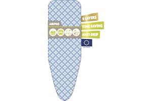 AIRPRO BY WIDEX Copriasse AIRPRO a 6 Strati per Ferro da Stiro a Vapore - Taglia L/XL Universale Max 52x140 cm - Niente più Acqua sotto l'asse - Stira Fino al 50% più Velocemente - Made in Europa - LaundrySpecialist