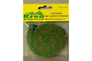 Krea Modellismo Siepe Verde con Fiori Rossi per plastico o Diorama cm. 50 304