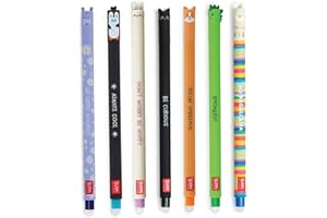 ENOLE Legami Erasable Pens Bundle - Set of 7 Legami Erasable Gel Pens, Rub Out Cute Kawaii Pens (Niedlich)