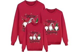 ZUOYUE Sudaderas Navideñas Familiares Suéter Familia Invierno Navideño Familiar Manga Larga Pullover Christmas Jumper Blusas Cuello Redondo Tops Talla Grande Mujer Hombre Niño Niña Ropa Navideña
