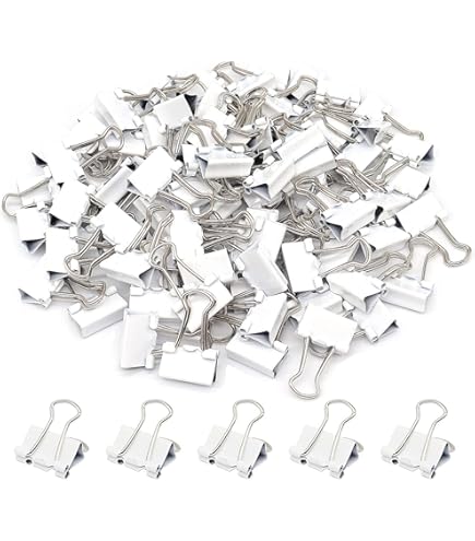 Nctinystore Silver Binder Clips Large (Jumbo) Of 2 Inch ( 50 Mm ) Colored Paper Clamp Assorted Size Assortment (Office Or School Metal Fold Back Clip