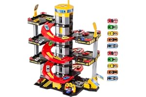 M MOLTO MOLTO | Parking Infantil de 6 Plantas con 10 Coches, Garaje, Rampas, Lavadero, Ascensor, Estación de Servicio y Zona de Engrase | Juguetes Educativos para Desarrollo | A Partir de 3 años