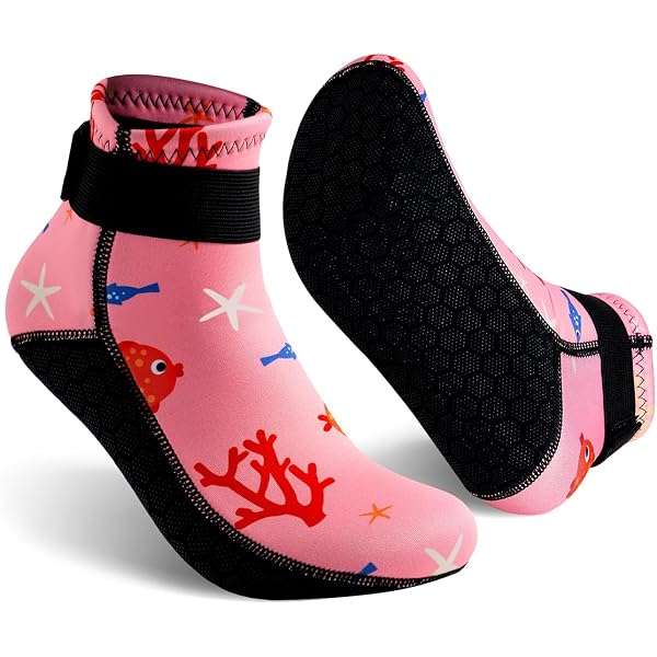 Chaussettes Natation Néoprène 3 Mm Yikayin Enfants - Antidérapantes Thermiques Plage Piscine Sports Nautiques - Bleu Taille 27-30