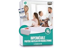Utopia Bedding Protège Matelas 90 x 190 x 30 cm Imperméable, Viscose, Certifié Oeko-Tex, Alèse Drap Housse, Matelas Couvre, Respirant, Élastique Tout Autou