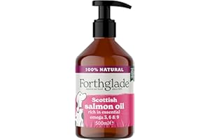 Forthglade Scottish Salmon Oil for Dogs (1 x 500ml), UK Sourced Omega 3 Fish Oil Dog Joint Supplement for Pets Aged 4+ Months, 100% Natural Premium Quality Dog Vitamins for Everyday Wellbeing