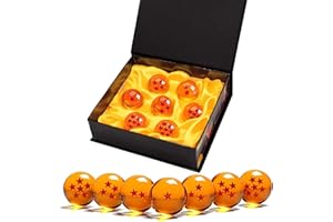 YESFINE Bolas Dragon Ball, 7 Piezas Bolas de Dragón 1 a 7 Estrellas con Caja de Regalo, Regalo de Año Nuevo para Coleccionar o Regalar para Niños,Coleccionables para Dragonball Z Regalo - Diámetro 4,3CM