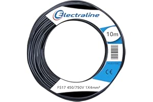 Electraline 13211 Cavo Unipolare FS17, 10 mt, sezione 1x4 mm² adatto per cablaggi di quadri elettrici, circuiti elettrici di ascensori, montacarichi