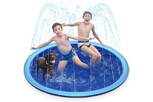 MARUNDA Sprinkler Pad, Splash Pad for Kids &Dog, 50% Thickened Durable Backyard Wading Pool for Dogs Babies and Toddlers.