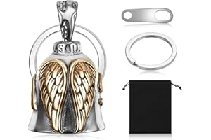 wlsvegaGuardian Bell - Cloche Moto - Style Punk Avec Porte-CléS Porte-Bonheur, Convient pour DéCorer Les Motos, Les VéLos