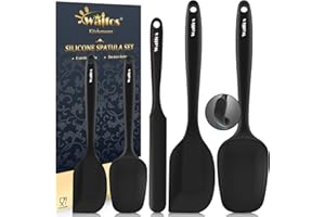Walfos Silikonowa szpatułka, odporna na wysokie temperatury do 600°C, nieprzywierające narzędzia kuchenne, zestaw silikonowych szpatułek z metalowym rdzeniem, idealna do gotowania i pieczenia (5