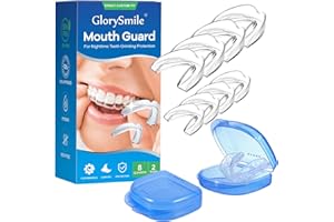 NEATEETH Mouth Guard for Grinding Teeth and Clenching Teeth at Night, Custom Moldable Dental Night Guards, Anti Grinding Teeth 2 Sizes, Pack of 8 with Two Travel Cases
