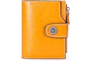 Portfel damski SENDEFN z miękkiej skóry, 16 miejsc na karty z ochroną RFID, skóra naturalna, portfel damski, mały i krótki, pasuje do wszystkich rozmiarów