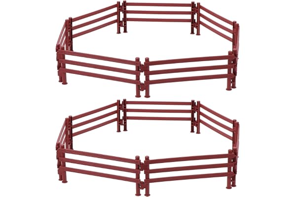 LWAIX Horse Corral Playset Enfants DIY Cloture Jouet Cheval Corral Clôtures Accessoires pour Enfants Cadeau 20pcs (Ensemble C)