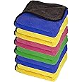 Autofy [Pack of 6 Multipurpose Microfiber Cleaning Towel Cloth 800 GSM Highly Absorbent Dust Towels for All Vehicles Bikes Cars Glass Kitchens (40cm x 40cm Multicolour)
